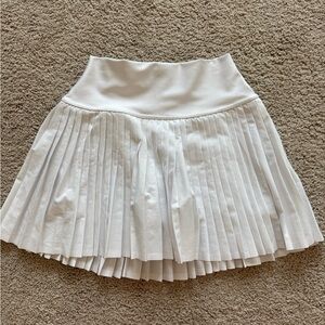 ALO Yoga White Pleated Skater Skirt